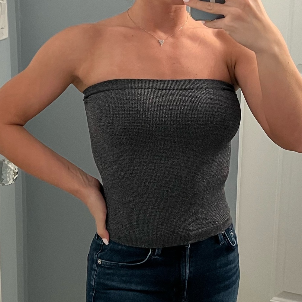 Suzette Collection Grey Sparkle Tube Top